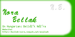 nora bellak business card